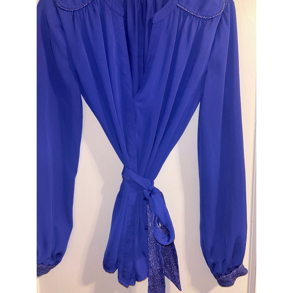 Mango MNG Long Sleeve Career Tie Top Shirt XS - Picture 4 of 5